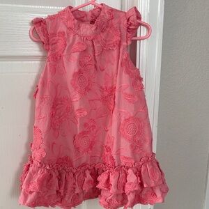 Janie and Jack Coral Floral Ruffle dress
